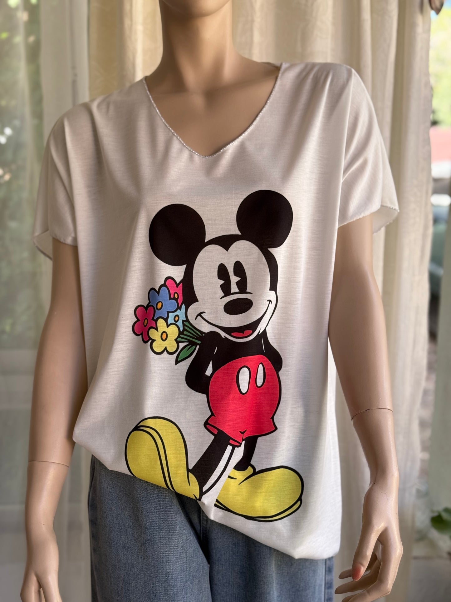 Camiseta Mickey Flores